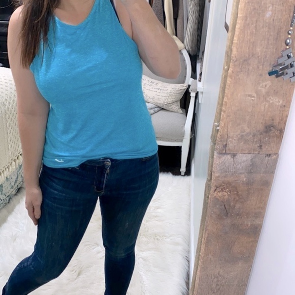 Nike Dri fit turquoise tank top size medium